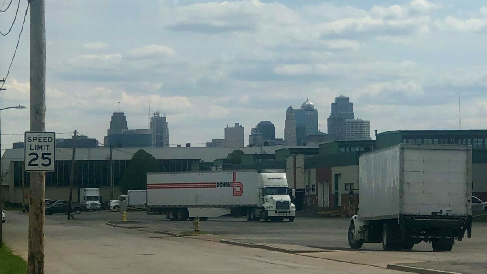 A view of the downtown skyline from the property assembled by interests of the Merriman family in North Kansas City.