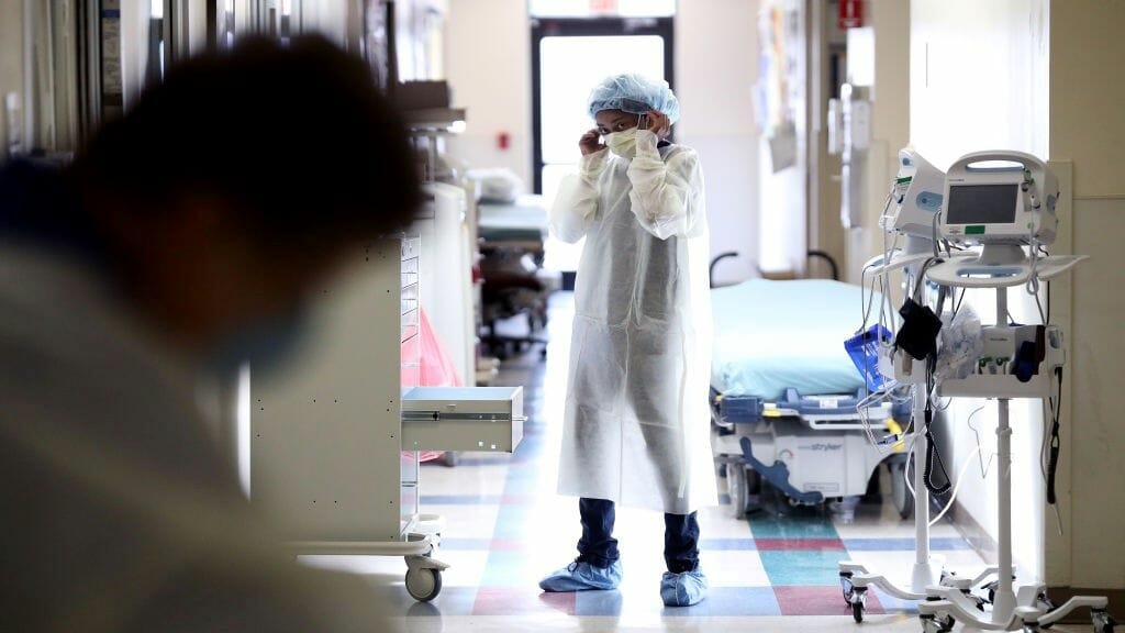 Nurses in the emergency department of a hospital.