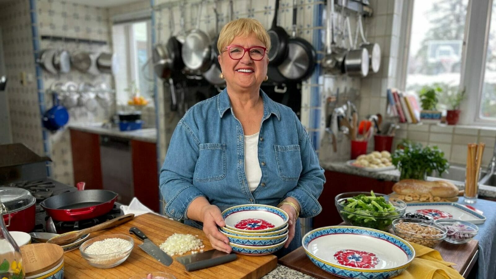 Chef Lidia Bastianich at work in the kitchen.