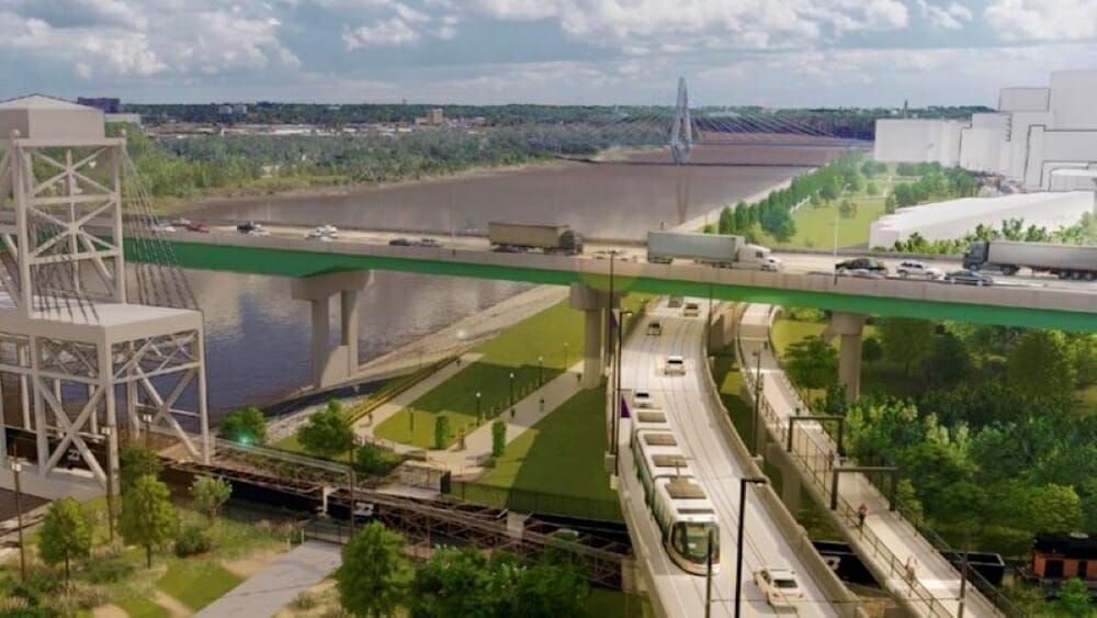 A pedestrian and bicycle bridge planned to run parallel to the KC Streetcar extension on Grand Viaduct is expected now to be completed in 2025.