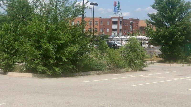 A city-owned parking lot near 18th and Vine.
