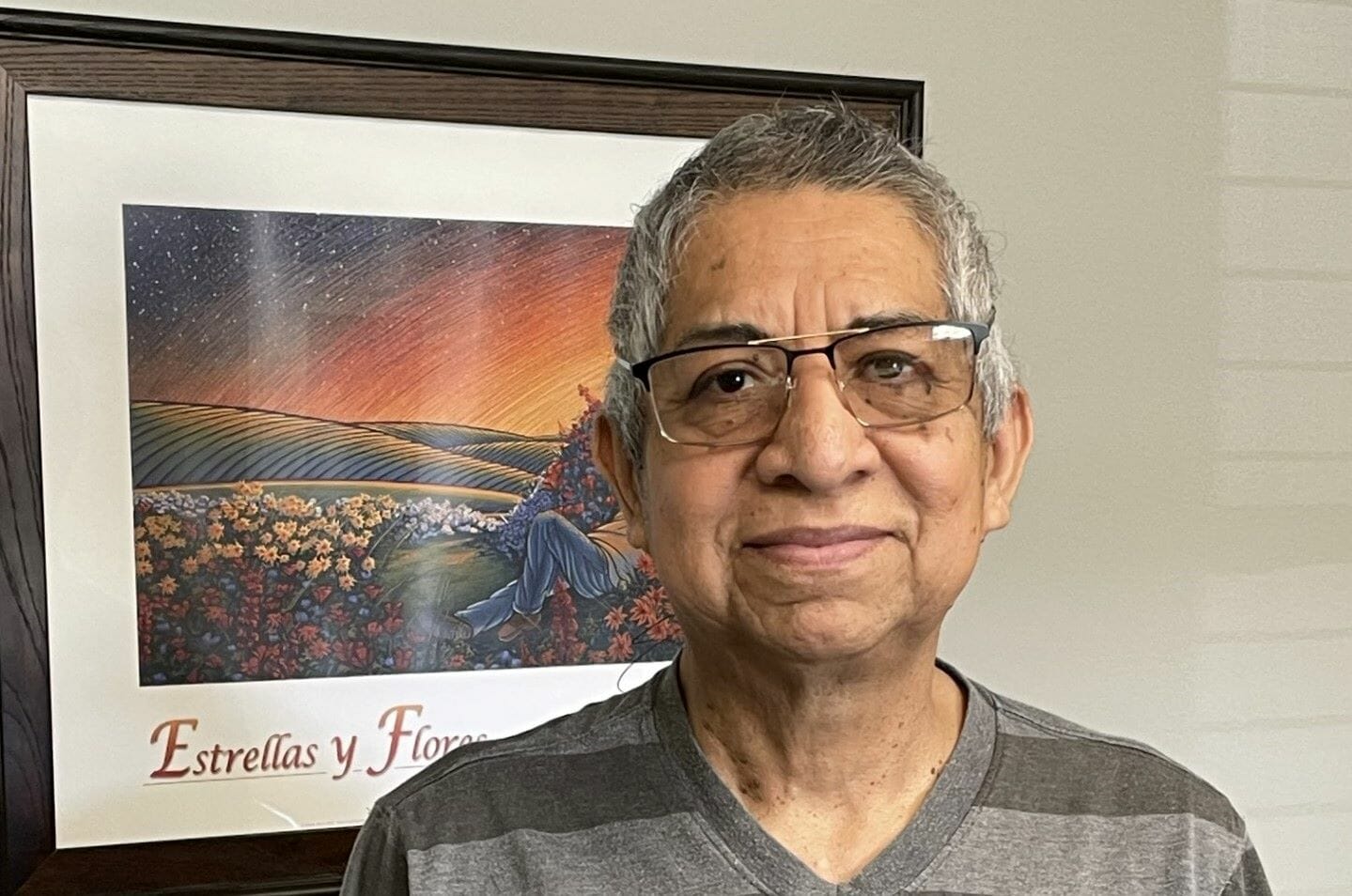 Cancer patient Isidro Rodriguez at El Centro's Johnson County office.