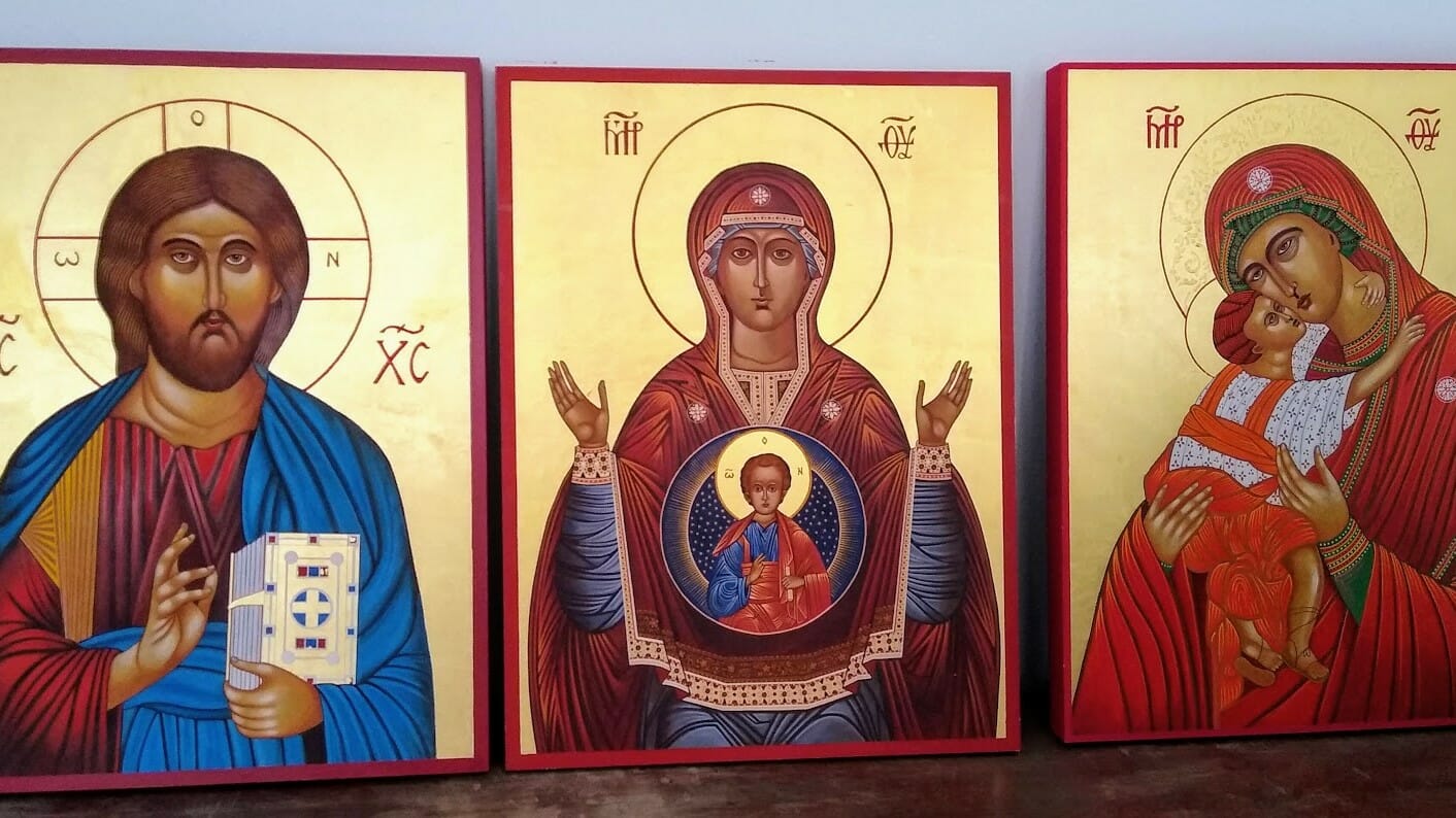 Kansas City artist Tom Dolphens has icons and other works of art displayed in several Kansas City locations. These three icons had been in his home studio but now have been sold to a new owner.