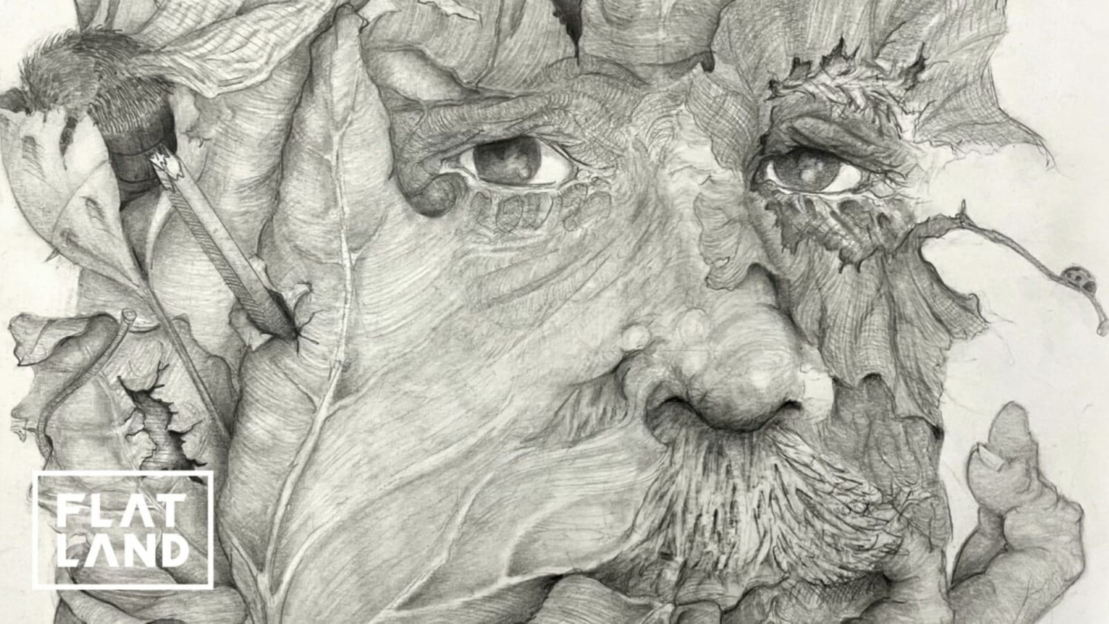 A graphite drawing that is part of artist Bruce McClain's "The Elder Leaf Collection."
