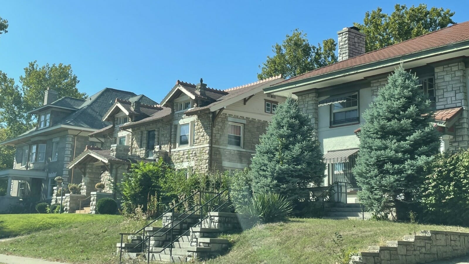 A row of homes in the Santa Fe neighborhood, where violent crime is on the decline.