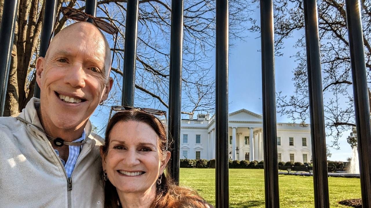 Edd and Cynthia Staton in front of the White House.