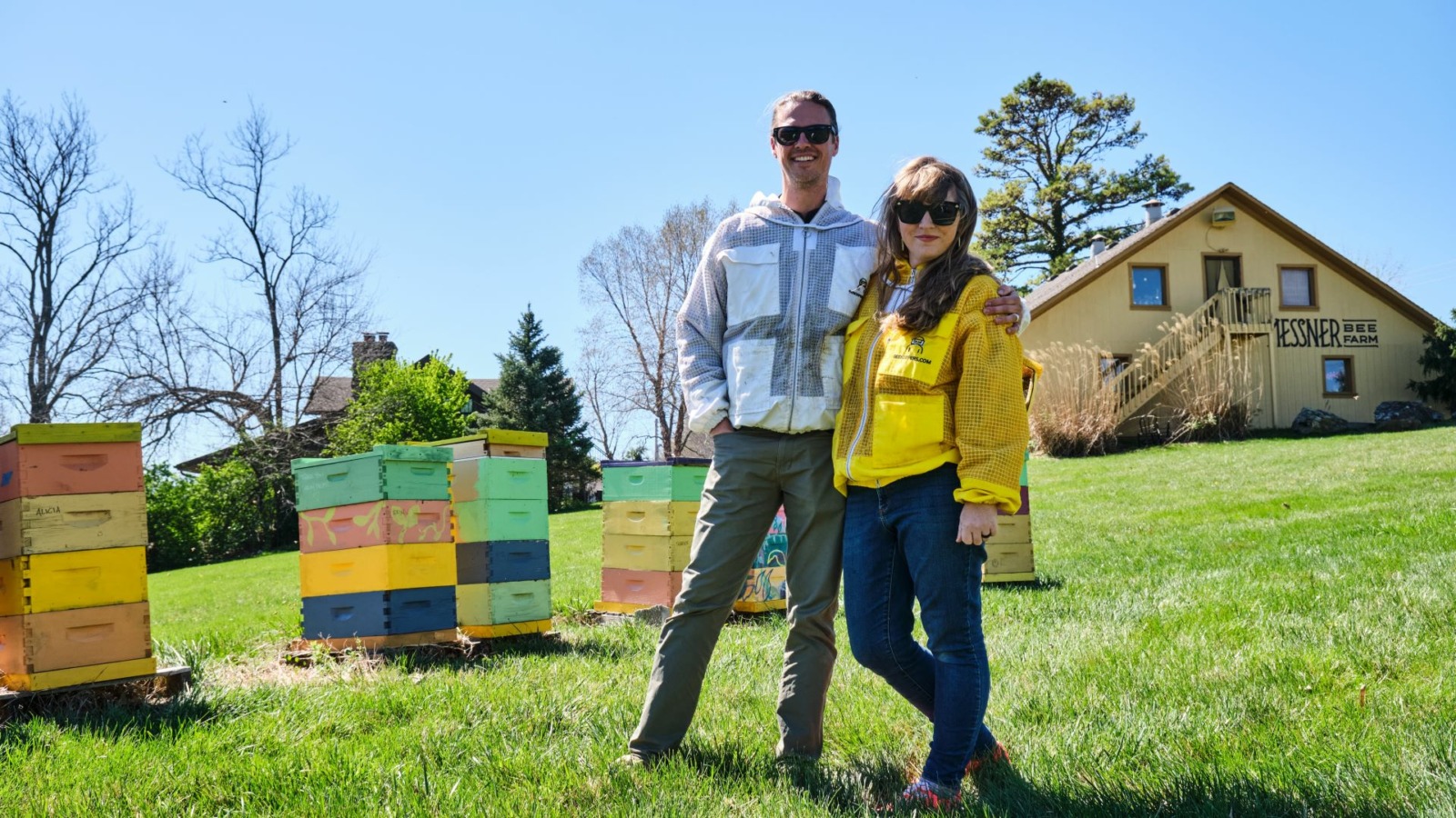 Erik and Rachael Messner at Messner Bee Farm.