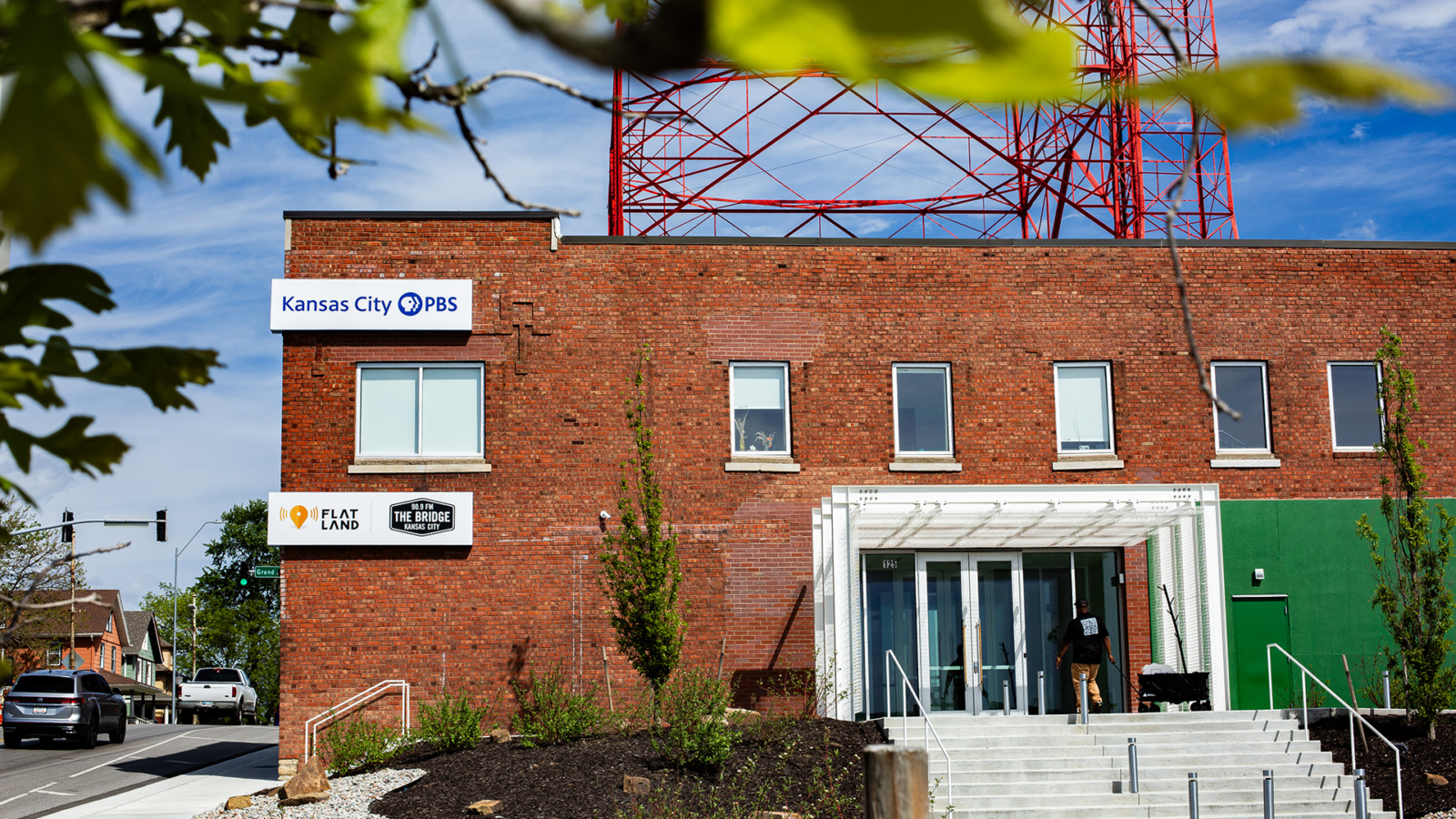 The front entrance of the recently renovated home of Kansas City PBS.