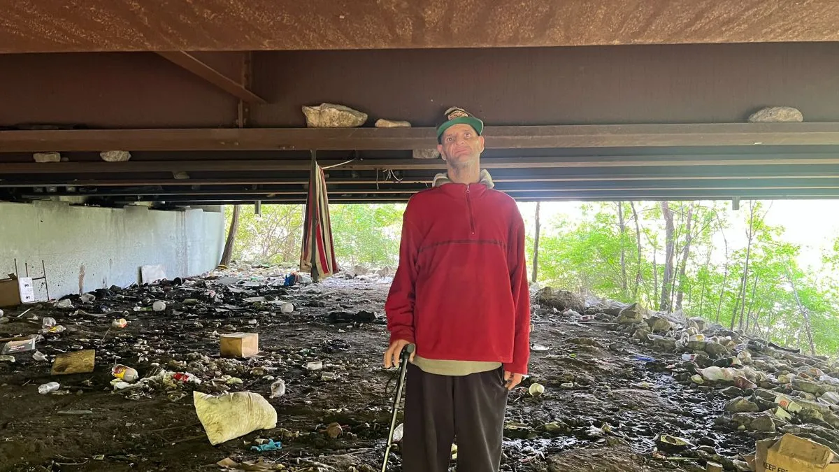 Ken Simard was homeless for seven years. He slept in an encampment under a Blue Parkway bridge.