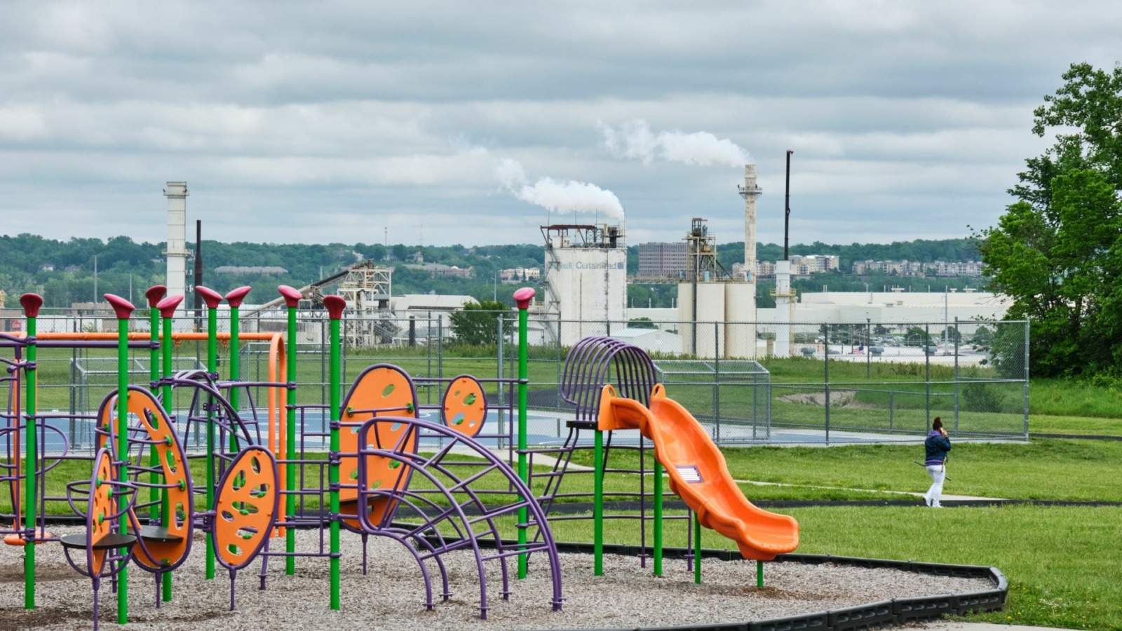John Garland Park in Kansas City, Kansas, overlooks an industrial park.