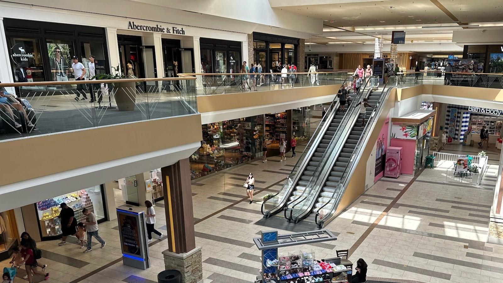 Shoppers at Oak Park Mall on a recent Saturday morning.