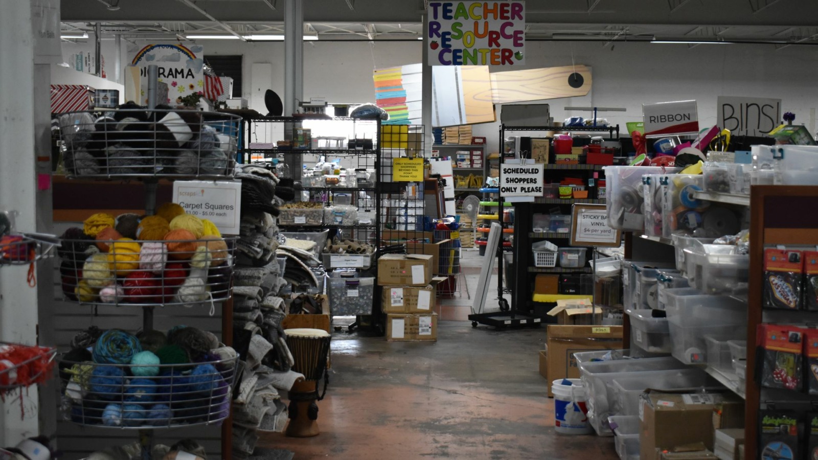 A storage facility for second-hand items at ScrapsKC.