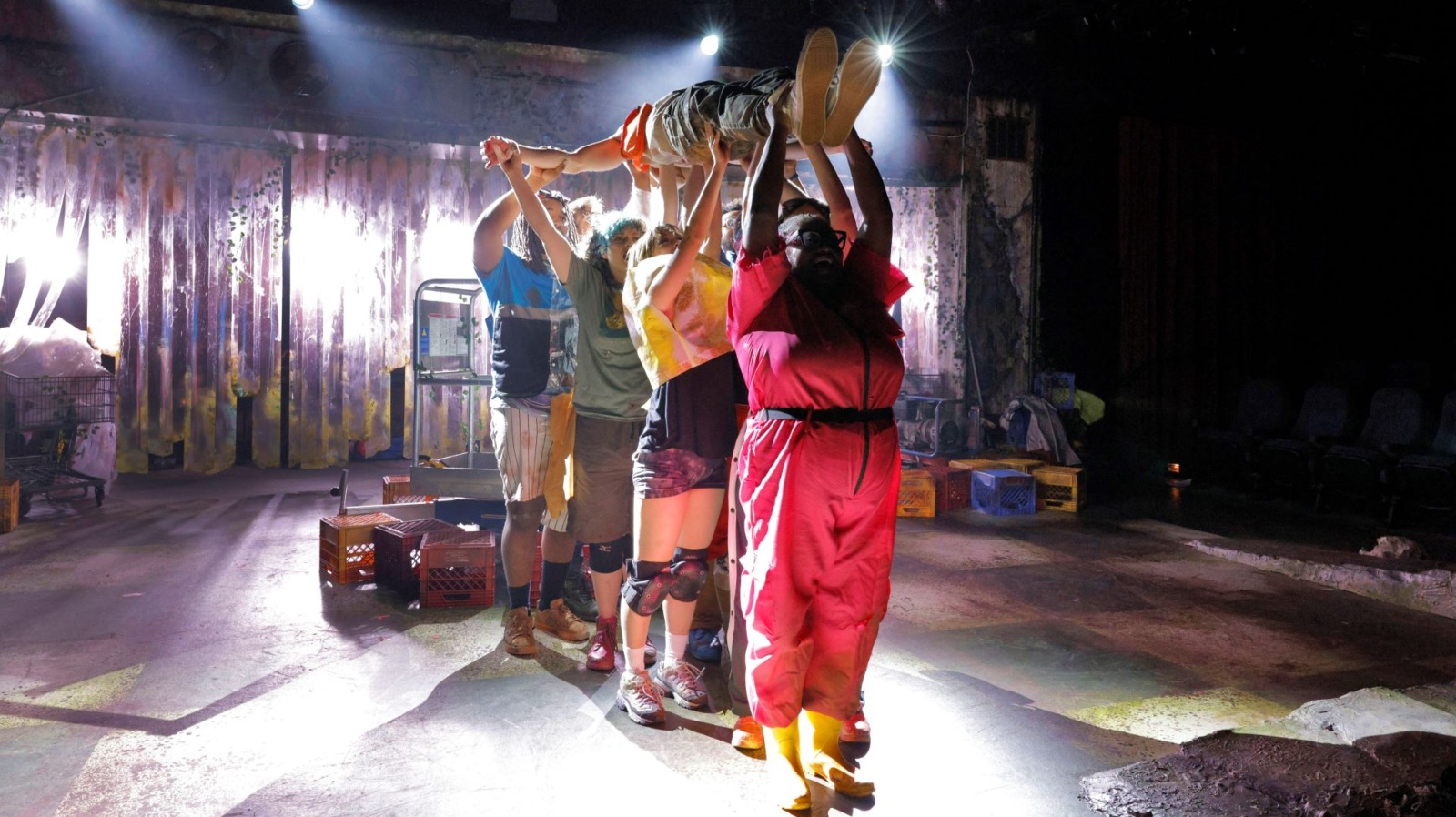 A scene from a production of Godspell