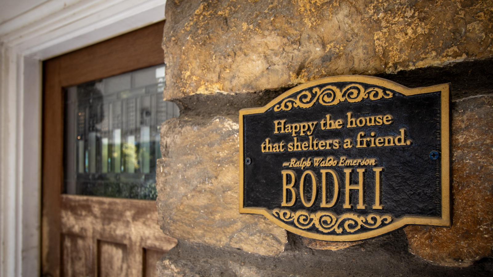 The nameplate on the newly renovated home in Midtown Kansas City operated by Artists Helping the Homeless. (Haines Eason | Flatland)