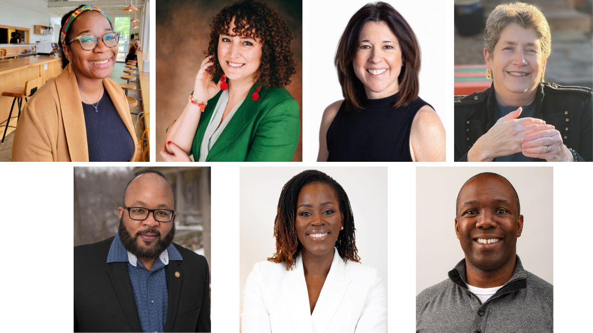 Candidates for the Kansas City Public Schools board will be on the ballot April 8. Top row from left: Brittany Foley, Tricia McGhee, Kelly Thompson and Rita Cortes. Bottom row from left: Bruce Beatty, Tanesha Ford and Joseph Nelson. (Provided photos)
