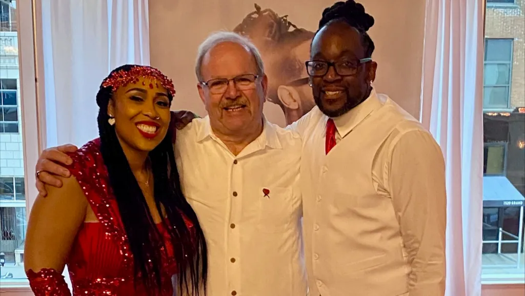 Carthesa and Christopher Hutson donated their oldest son's organs after he was killed in a road-rage shooting in 2017. Gary Dixon (center) received the teen's heart. (Photo courtesy of Dixon and the Hutson family)