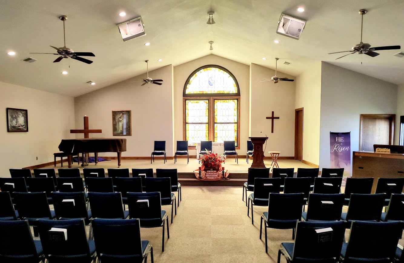 he stained glass in the church sanctuary at Bountiful came from a closed Presbyterian church in Iowa. (Bill Tammeus | Flatland)