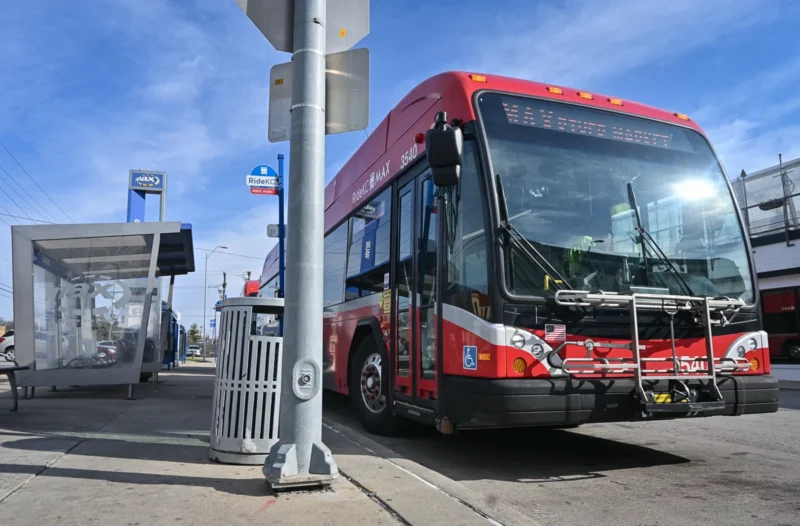 Image credit: Bus fares return to Kansas City this week. Most trips will cost $2. (Carlos Moreno | KCUR 89.3)
