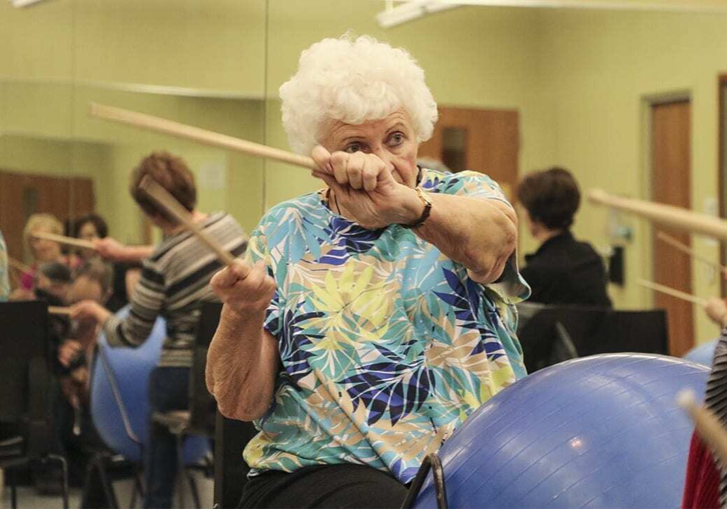 Lady drumming