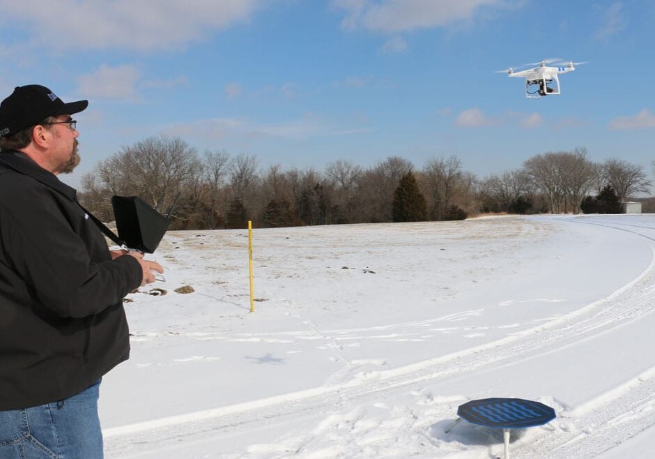 Jeff Roberts flying a drone