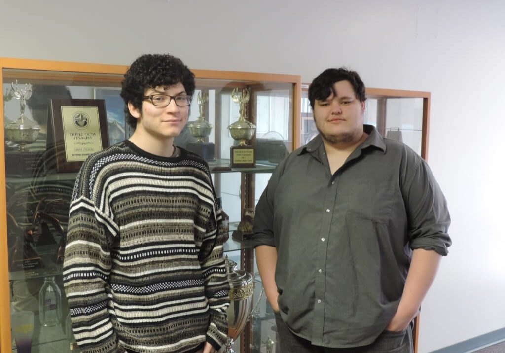 Photo of debates students Matt Casas and Brian Gonzaba