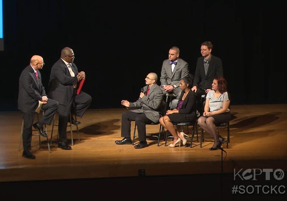 Photo from student town hall at Park Hill High School.