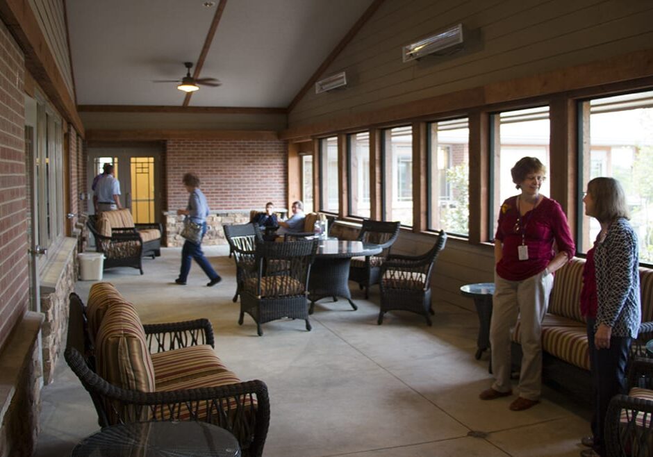 screened-in porch at hospice