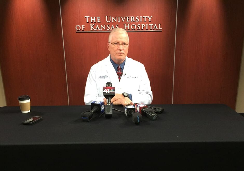 Dr. Lee Norman during a press conference.