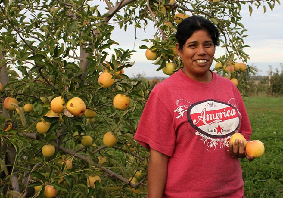 Veronica Jaramillo and her family spent about two months this year harvesting apples in Waverly, Mo. (Esther Honig for Harvest Public Media)