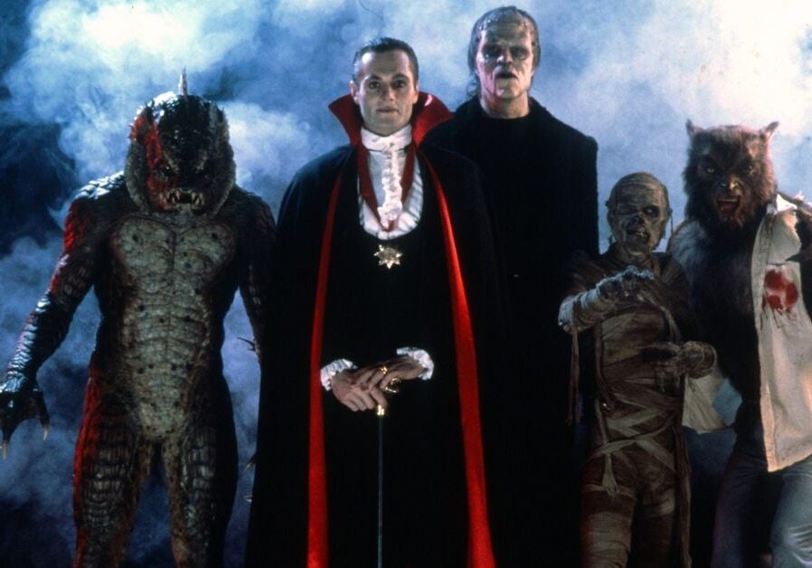The cast of Monster Squad standing in fog
