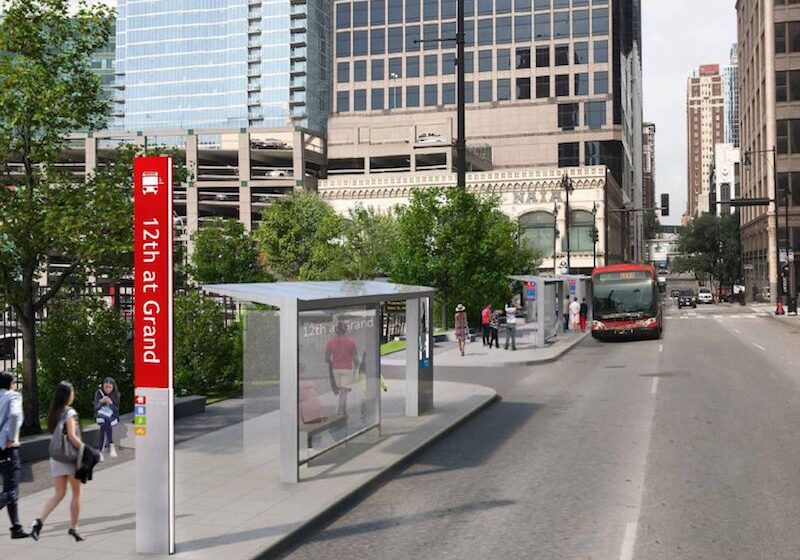 Downtown bus shelter