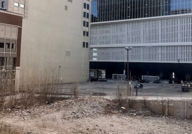 Two vacant lots downtown.
