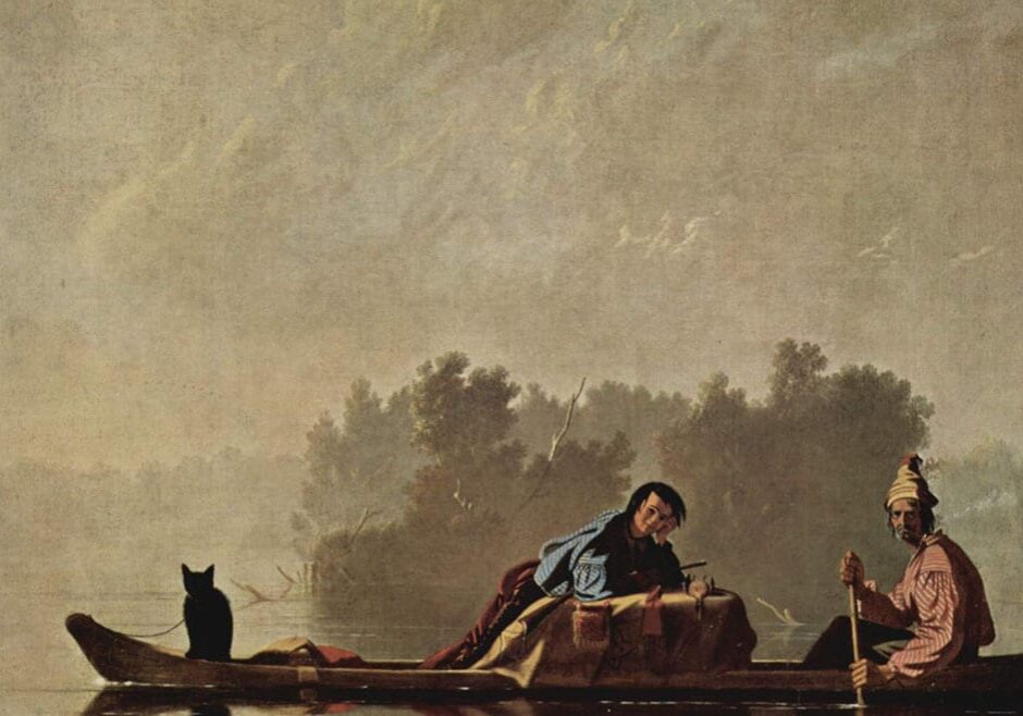 This 1845 painting by George Caleb Bingham depicts early fur traders on the Missouri River during the era of the Chouteaus, an early fur-trading family that operated out of Missouri in the 1800s. The painting is housed in New York's Metropolitan Museum of Art.