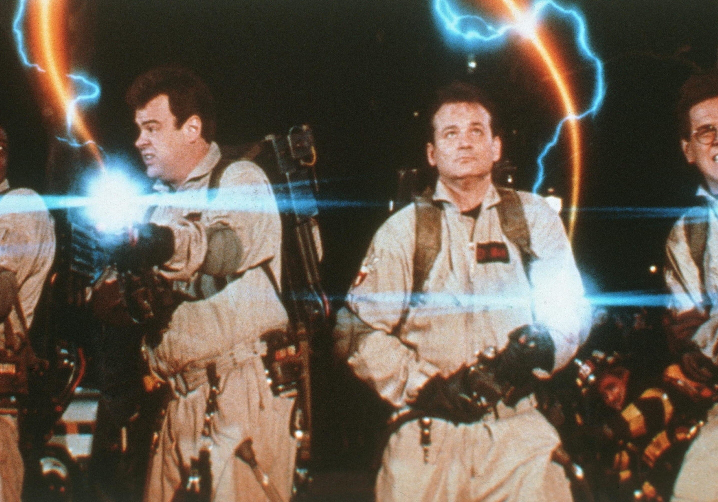 Bustin' Makes Them Feel Good: Ernie Hudson, Dan Aykroyd, Bill Murray, and Harold Ramis in 1984's <em>Ghostbusters</em>.