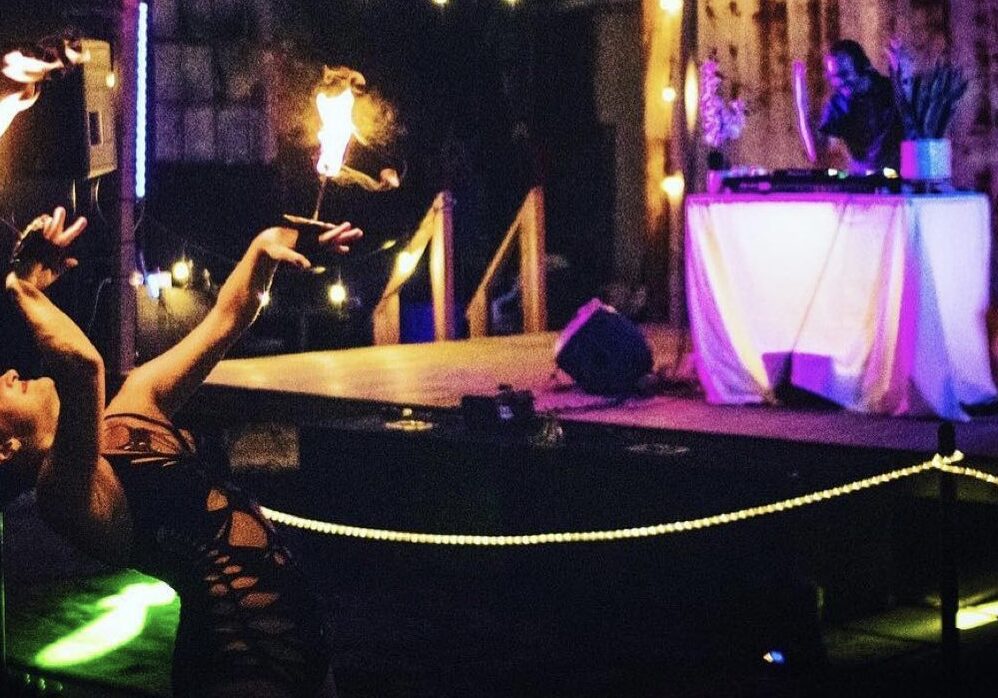 A woman dances at The Black Box Theatre