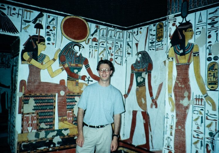 Photo of Julián Zugazagoitia in Queen Nefertari’s tomb.
