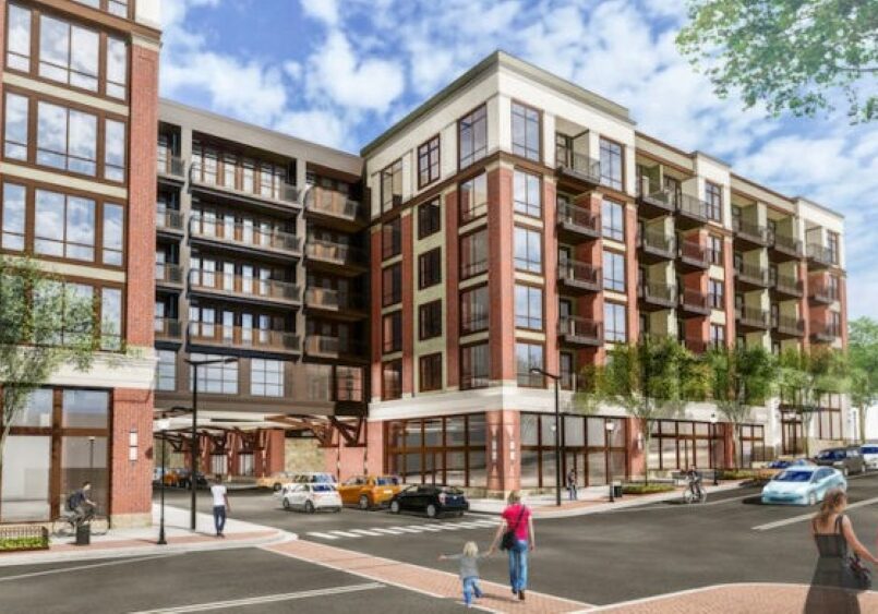 A rendering of the 500 Main apartment proposal