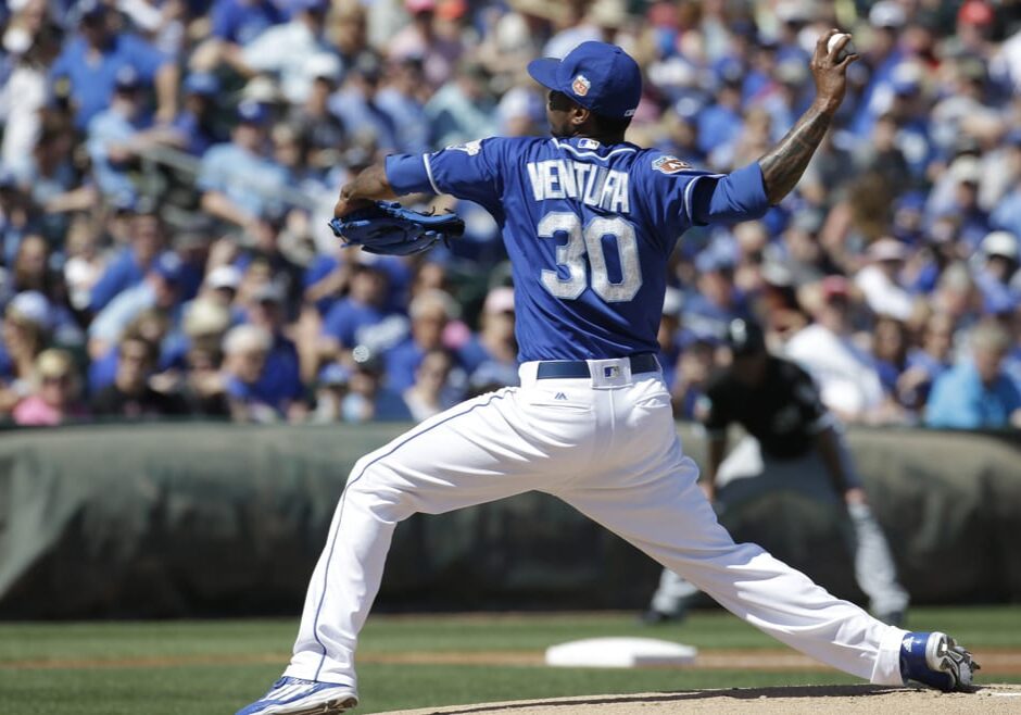 Kansas City Royals' Yordano Ventura throws during a spring training baseball game