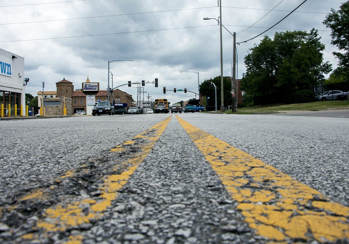 This is 63rd Street facing West at the corner of 63rd and Tracey one block east of Troost in Kansas City. MO.