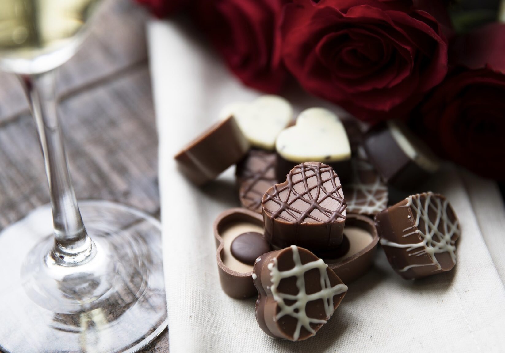 Chocolates and champagne at The Fontaine Hotel.