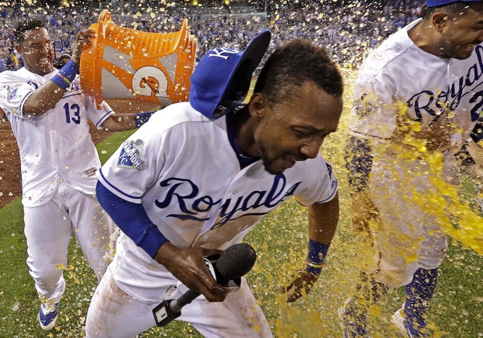 Baseball players and gatorade