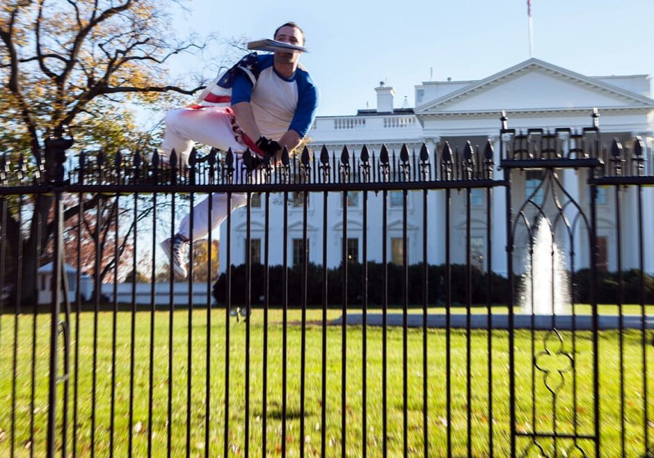 Fence jumper! On Thanksgiving, a man jumped a fence at the White House, effectively putting the Obama family meal on lockdown. The man was immediately apprehended and taken into custody pending criminal charges, the Secret Service said. (Photo: Vanessa Pena via AP) 