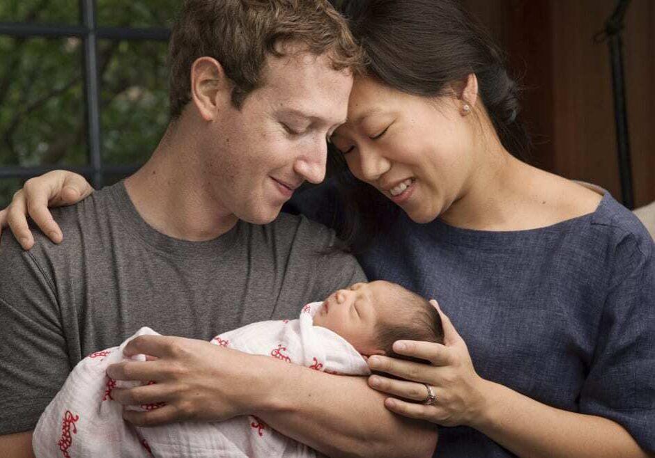 Facebook founder Mark Zuckerberg and his wife Priscilla Chan have welcomed their first child, a baby girl named Max. She will not be poor. (Credit: Mark Zuckerberg via AP)
