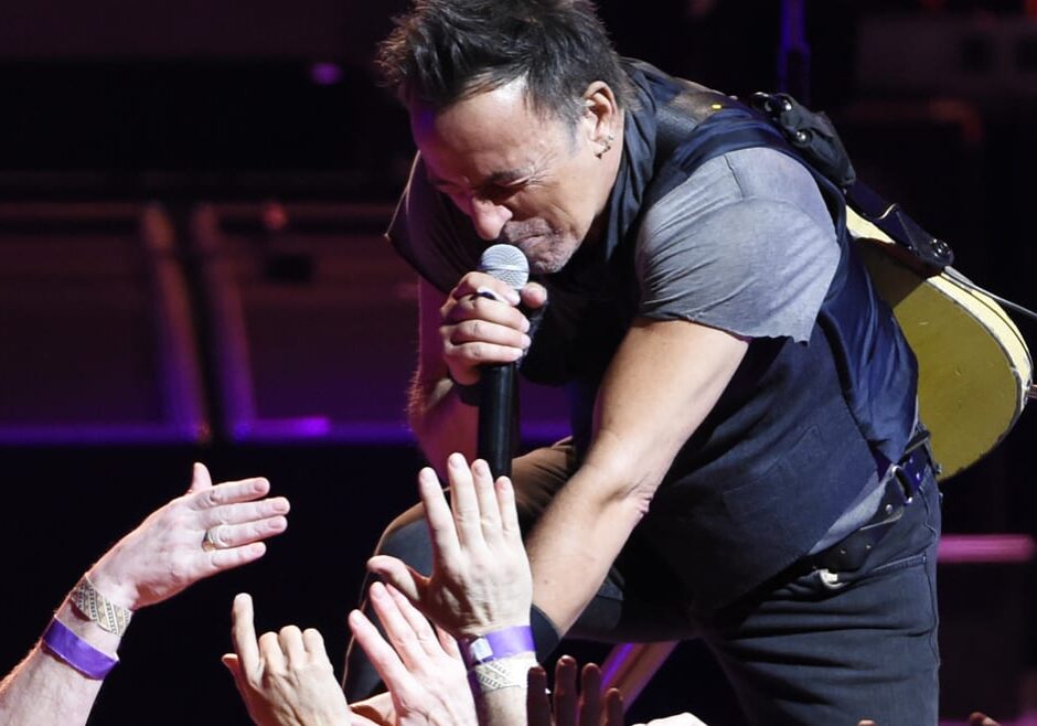 Singer Bruce Springsteen with fans