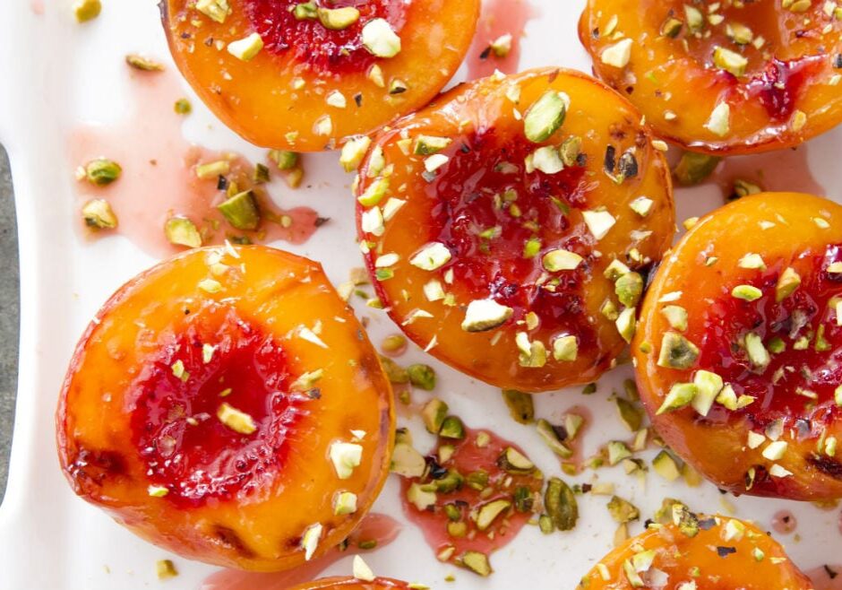honey glazed roasted peaches