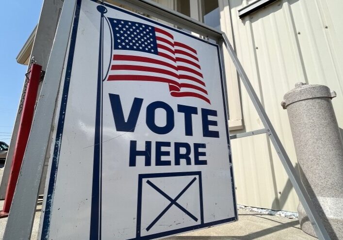 A polling location in Hays, Kansas.