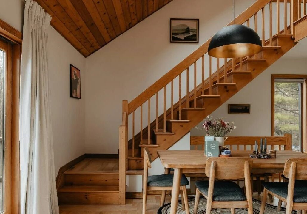A staircase in a home.