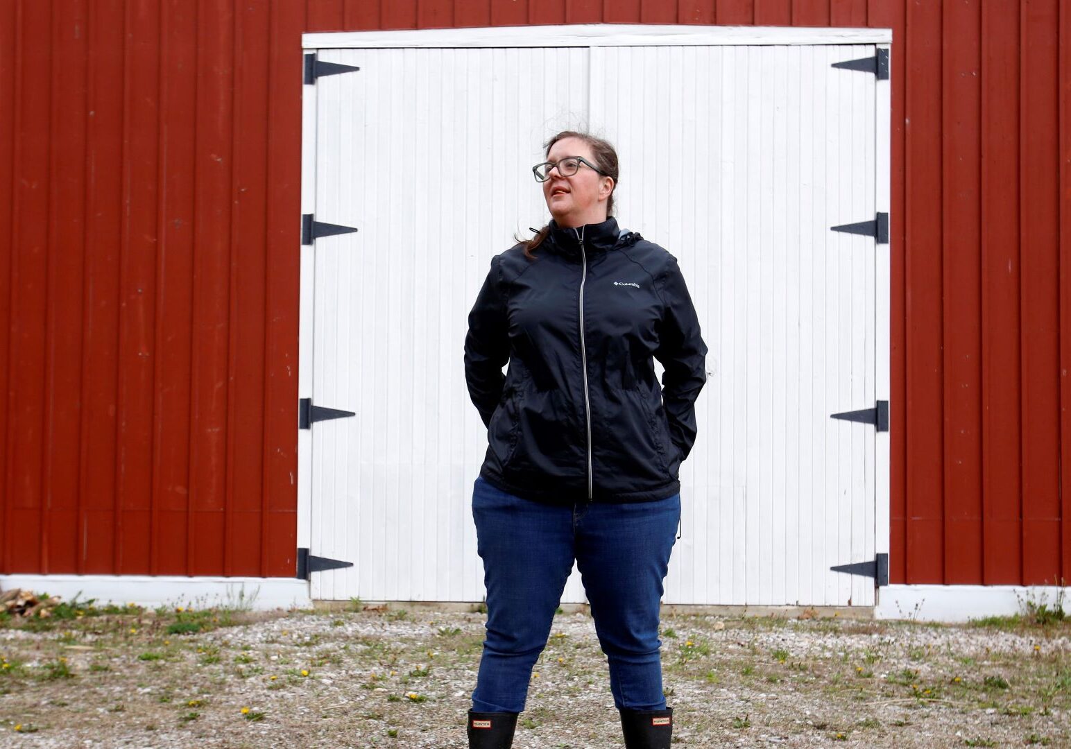 Alison Dreith stands in front of her barn in southern Illinois.