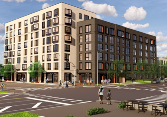 This eight-story building is proposed for the southwest corner of Armour and Troost.