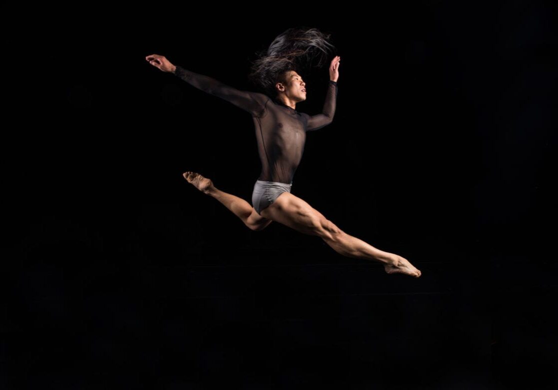 A man jumping in the air.